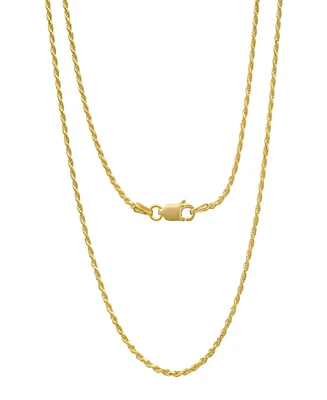 Steeltime Unisex 14K Gold Plated Rope Chain Necklace