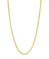 Steeltime Unisex 14K Gold Plated Cuban Flat Necklace