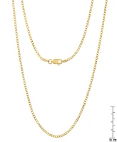 Steeltime Unisex 14K Gold Plated Cuban Superflat Chain Necklace
