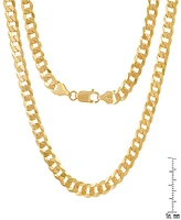 Steeltime Unisex 14K Gold Plated Cuban Superflat Link Necklace