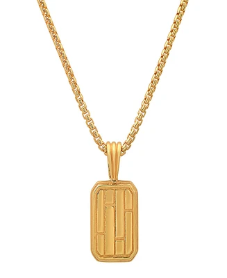 Steeltime Men's Dog Tag Brick Pendant Necklace