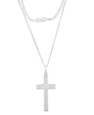 Steeltime Men's Sterling Silver Crucifix Paired Pendant Necklace