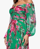 Xscape Women's Printed Long A-Line Dress