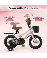 Kids Bike with Basket and Adjustable Handlebar for 3-4 Years Old