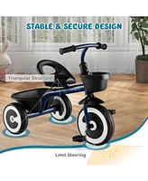 Toddler Tricycle With Adjustable Seat Storage Baskets For 1.5 5 Years Old