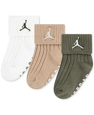 Baby Boy or Girl Essentials Ribbed Gripper Socks, 3 Pack