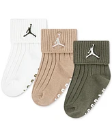 Baby Boy or Girl Essentials Ribbed Gripper Socks, 3 Pack