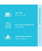Intex Queen Size Inflatable Pull-Out Sofa Bed Sleep Away Futon Couch, Dark Gray