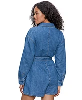 Sanctuary Women's Mare Tie-Waist Short-Sleeve Cotton Romper