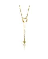 Kids 14K Gold Plated Cat Outline Pendant Necklace