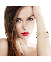 Sterling Silver Gold Plated Multi-Colored Cubic Zirconia Bracelet