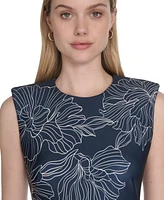 Calvin Klein Women's Sleeveless Scuba Sheath Dress