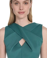 Calvin Klein Women's Wrap V-Neck Scuba Sheath Dress