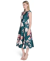 Calvin Klein Women's Short-Sleeve Midi A-Line Dress