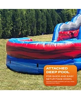 JumpOrange 15 Ocean Battle Tall Water Slide with Detachable Deep Pool, Big Kids and Adults, Commercial Grade, Outdoor Backyard Water Park, Indoor Use,