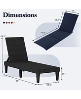 Gymax 2PCS Patio Lounge Chair Recliner Chair w/ 3-Position Adjustable Backrest & Cushion