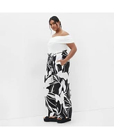 City Chic Plus Peta Print Pant