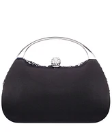 Nina Crystal Twist Chiffon and Satin Minaudiere Clutch Bag
