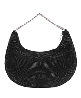 Nina All Over Crystal Crescent Moon Crossbody Bag
