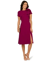 Adrianna Papell Women's Elbow-Sleeve A-Line Dress