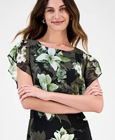 Connected Women's Chiffon-Bodice A-Line Dress