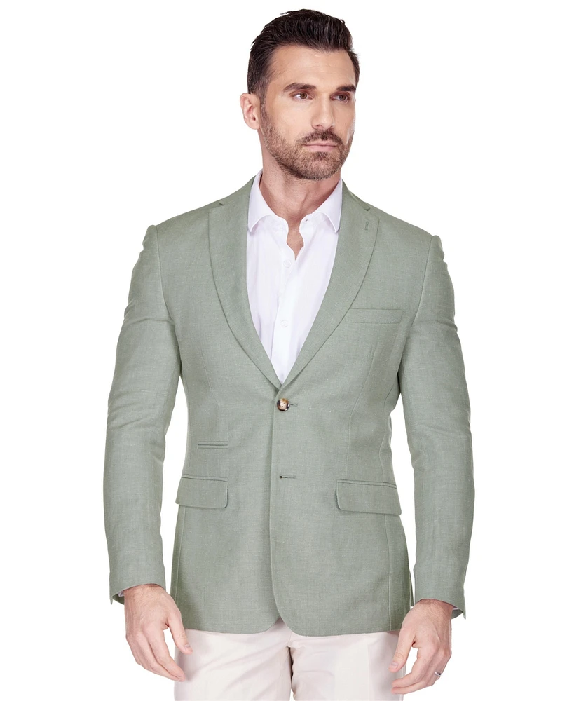 Gino Vitale Men's Slim Fit Linen-Blend Blazer