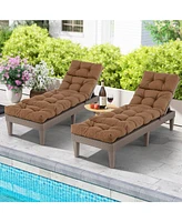 Outdoor Lounge Chaise Cushion with String Ties for Garden Poolside