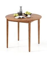 Slickblue Acacia Wood Round Outdoor Dining Table for 4 People