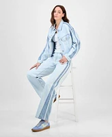 Levis Womens 90s Stripe Shrunken Trucker Jacket Square Neck T Shirt Superlow Straight Leg Loose Jeans