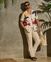 Cubavera Men's Short Sleeve Sunset Print Button-Front Camp Shirt