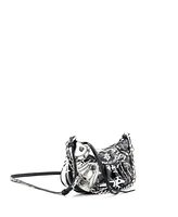 Pre-Owned Balenciaga Mini Le Cagole Graffiti Giant Studs Shoulder Bag Leather