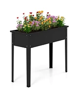 Raised Garden Bed Elevated Metal Planter Box with Legs Drainage Holes