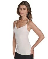 Halston Women's Hardware Sleeveless Cowlneck Top