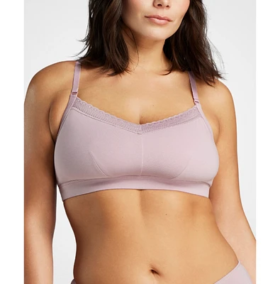 Siella Women's Organic Cotton Lace Balconette Bra