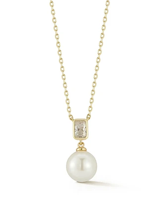 Rachel Zoe Sterling Silver Pearl and Cz Necklace