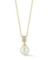 Rachel Zoe Sterling Silver Pearl and Cz Necklace