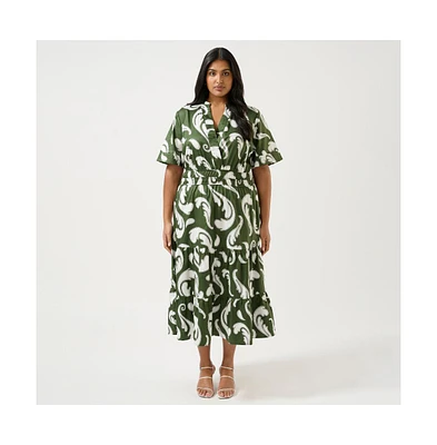 Sandswept Elasticated Midi Dress
