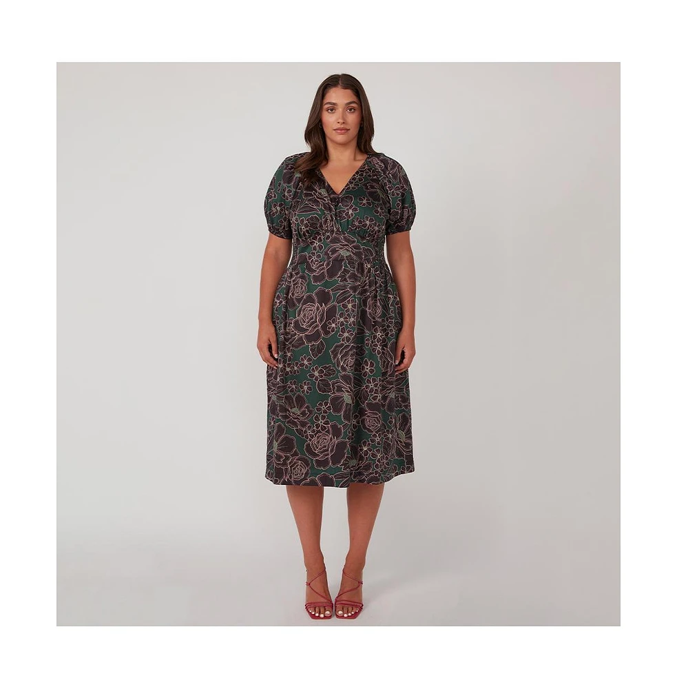 Estelle Wildfloral Cotton Midi Dress
