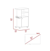 Depot E-shop Opal Kitchen Cart, Single Door Cabinet, Four Casters