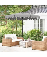 Patio Umbrella with Crank Handle and Push Button Tilt