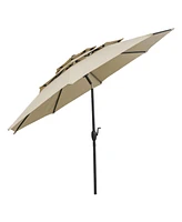 3-tier Vented Patio Umbrella with Push Button Tilt