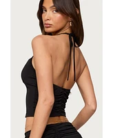 Edikted Women's Romee Ruched Halter Top