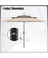 Solar Patio Umbrella with 32 Led Lights and 3-Tier Vented Top for Outdoor Use