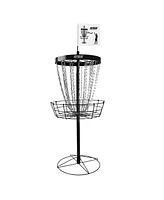 Deluxe 24-Chain Disc Golf Targets Basket, Metal Flying Practice Basket (Black/Blue/Orange/Red)
