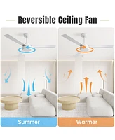 52'' Modern 3-Blade without Light Ceiling Fan with Six Speed Remote Control and Timing Function for Indoor
