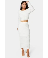 Bebe Women's Ruffle Lace Two Piece Skirt Set