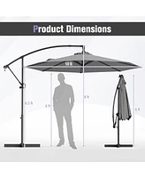 Offset Hanging Patio Umbrella with Base Infinite Tilt for Outdoor Shade