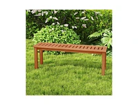 Slickblue 2-Person Patio Bench with Slatted Seat for Comfortable and Stylish Outdoor Seating