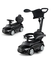 3-in-1 Mercedes Benz Ride-On Toddler Sliding Car with Push Handle