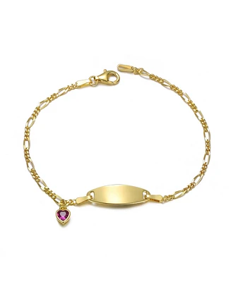 Chic Minimalist Id Bracelets with Round Bezel Set Cubic Zirconia Charm